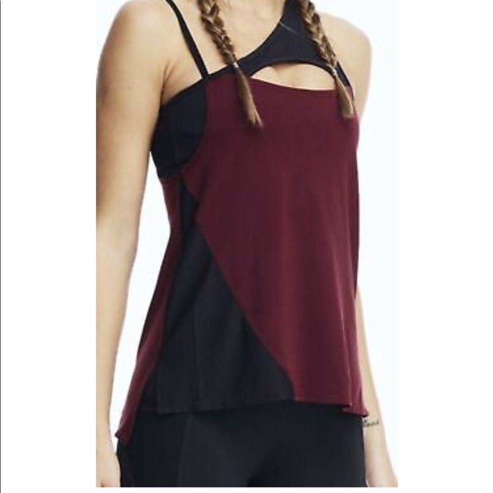 Layered Burgundy and Black Women's Tank Top